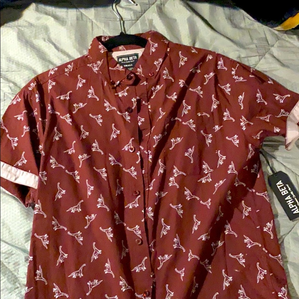 Dinosaur button down shirt
